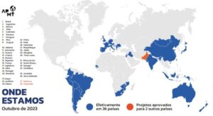 Figura 12: Mapa de países com presença de missionários da APMT (Outubro 2023).