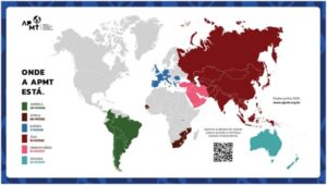 Figura 13: Mapa de países com presença de missionários APMT (Junho 2024).