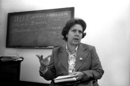 Therezinha Zerbini, assistente social, advogada e ex-presa política, criadora do MFPA (Movimento Feminino pela Anistia). Fonte: memorialdademocracia.com.br